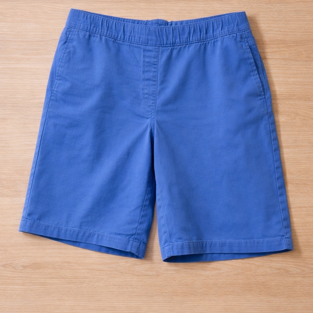 #184 Basic Editions Vibrant Blue Bermuda Shorts Women’s Casual Cotton Blend